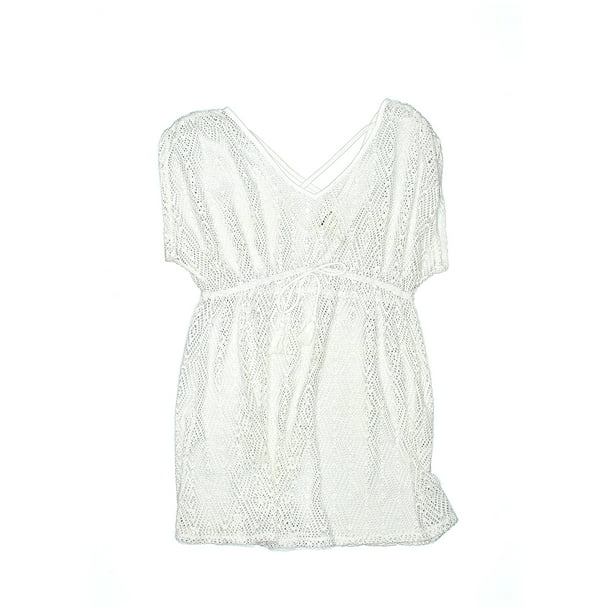 New Miken Swim Swimsuit Cover Up Long Maxi Dress Size L White